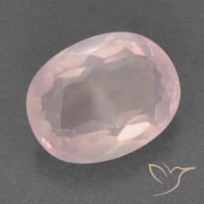 Quartz rose Rose corail naturelle ovale, 10.79 ct, Transparent