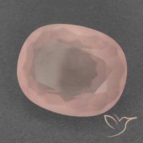 Quartz rose Saumon Rose naturelle ovale, 10.02 ct, Transparent