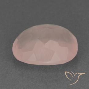 Quartz rose Saumon Rose naturelle ovale, 10.02 ct, Transparent