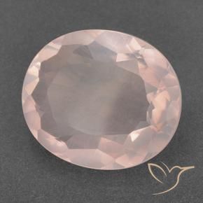 Quartz rose Rose naturelle ovale, 13.18 ct, Transparent