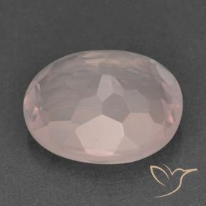 Quartz rose Rose naturelle ovale, 13.18 ct, Transparent