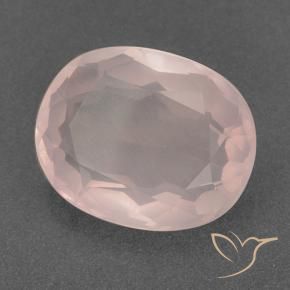 Quartz rose Rose corail naturelle ovale, 11.99 ct, Transparent