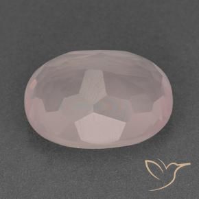 Quartz rose Rose corail naturelle ovale, 11.99 ct, Transparent