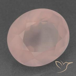 Quartz rose Rose chair naturelle ovale, 22.09 ct, Transparent