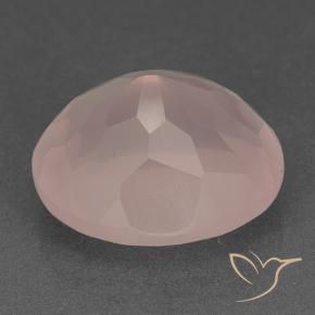 Quartz rose Rose chair naturelle ovale, 22.09 ct, Transparent