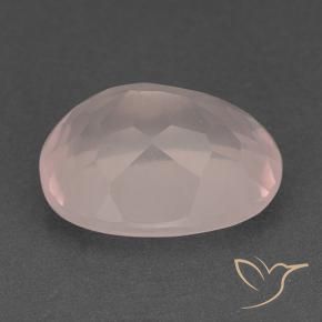 Quartz rose Rose clair naturelle ovale, 15.81 ct, Transparent
