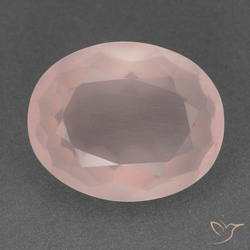 18.51ct Naturel Rose corail léger Quartz Rose, ovale, Transparent
