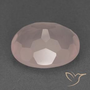 Quartz rose Rose corail léger naturelle ovale, 18.51 ct, Transparent