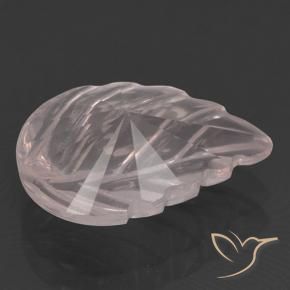 Quartz Rose Rose corail léger naturelle Taille Fleur, 2.62 ct, Transparent