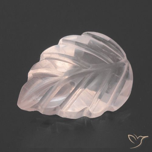2.73ct Naturel Rose rosé très clair Quartz Rose, Taille Fleur, Transparent