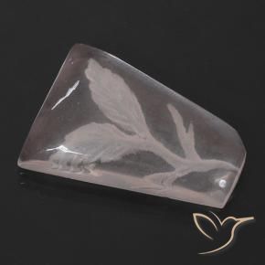 Quartz rose Rose corail léger naturelle Fantaisie, 10.27 ct, Transparent