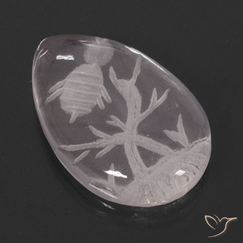 10.10ct Naturel Rose clair Quartz Rose, En forme de poire, Transparent
