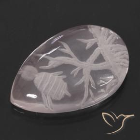 Quartz rose Rose clair naturelle En forme de poire, 10.10 ct, Transparent