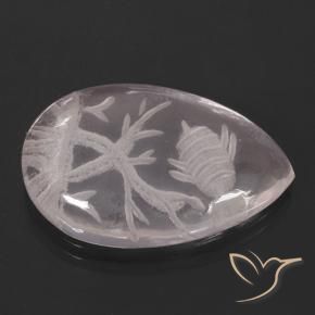 Quartz rose Rose clair naturelle En forme de poire, 10.10 ct, Transparent