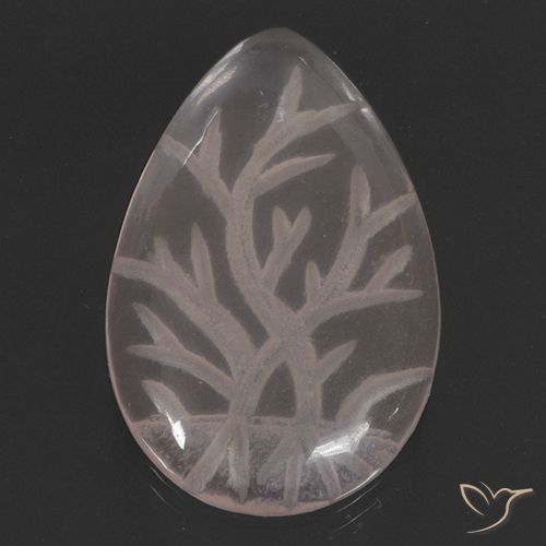 9.58ct Naturel Rose corail léger Quartz Rose, En forme de poire, Transparent