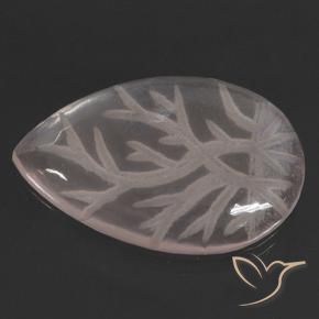 Quartz rose Rose corail léger naturelle En forme de poire, 9.58 ct, Transparent