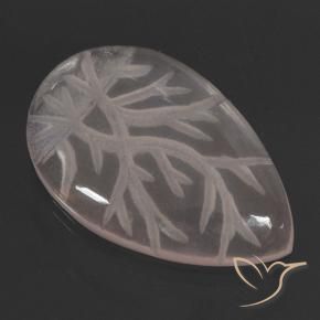 Quartz rose Rose corail léger naturelle En forme de poire, 9.58 ct, Transparent