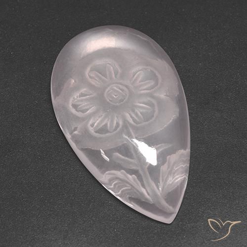 Quartz rose Rose très clair naturelle En forme de poire, 13.62 ct, Transparent