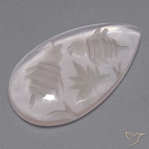 Quartz rose Blanc naturelle En forme de poire, 6.13 ct, Transparent