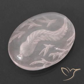 Quartz rose Rose clair naturelle ovale, 16.91 ct, Transparent