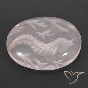 Quartz rose Rose clair naturelle ovale, 16.91 ct, Transparent