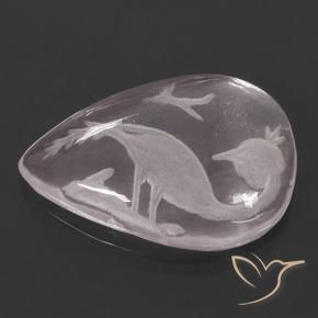 Quartz rose Rose clair naturelle En forme de poire, 9.73 ct, Transparent
