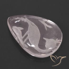 Quartz rose Rose clair naturelle En forme de poire, 9.73 ct, Transparent
