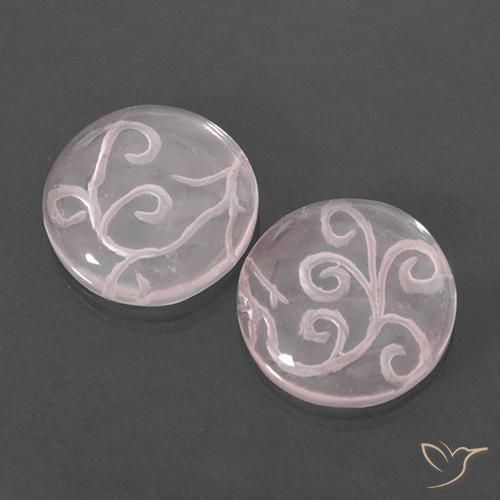18.75ctw Naturel Rose léger Quartz Rose, Tour, Transparent