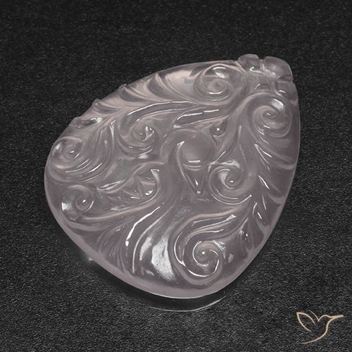 20.93ct Naturel Incolore Quartz Rose, En forme de poire, Transparent