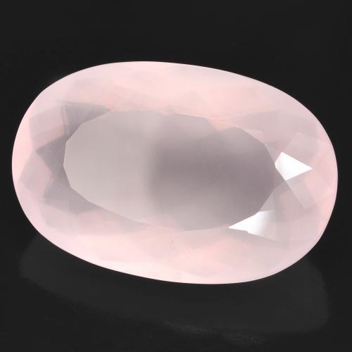 Quartz Rose Flamant rose naturelle Coupe ovale, 45.78 ct, Translucide