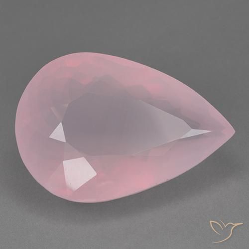 Quartz rose Rose naturelle En forme de poire, 98.09 ct, Transparent