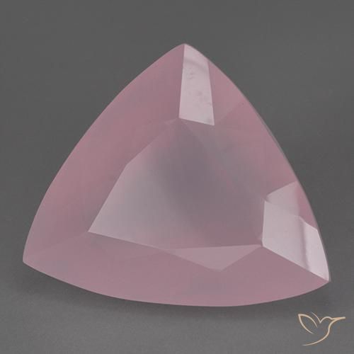 Quartz rose Rose pourpre royal naturelle Trillion, 87.19 ct, Transparent