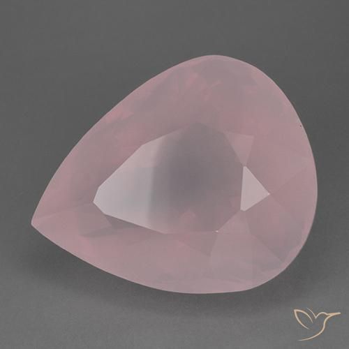 Quartz rose Rose léger naturelle En forme de poire, 83.50 ct, Transparent