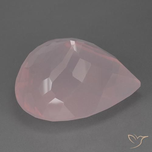 Quartz rose Rose léger naturelle En forme de poire, 83.50 ct, Transparent