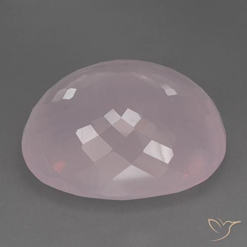 Quartz rose Rose rosé moyen naturelle ovale, 89.42 ct, Transparent