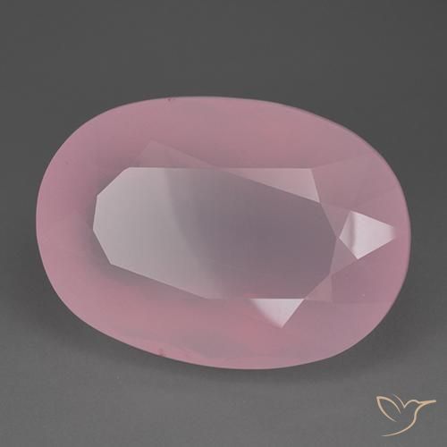 Quartz rose Rose moyen-foncé naturelle ovale, 112.60 ct, Transparent