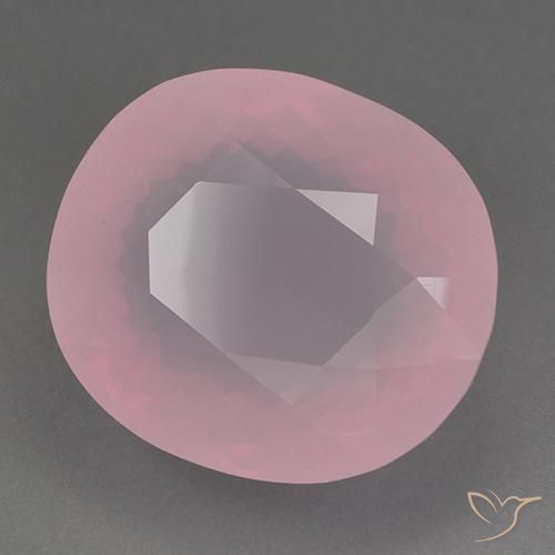 Quartz rose Rose rosé moyen naturelle ovale, 82.87 ct, Transparent