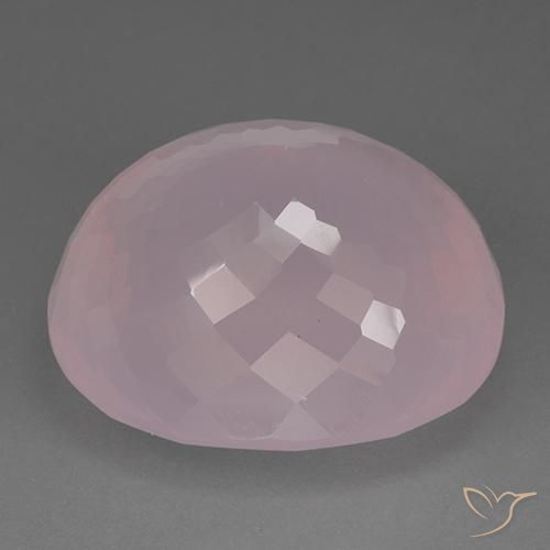 Quartz rose Rose rosé moyen naturelle ovale, 82.87 ct, Transparent