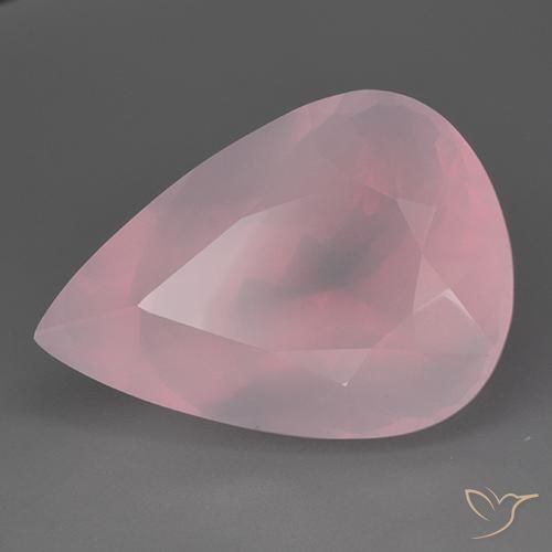 Quartz rose Rose rosé moyen naturelle En forme de poire, 76.69 ct, Transparent
