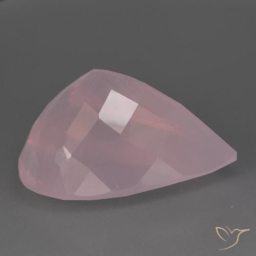 Quartz rose Rose rosé moyen naturelle En forme de poire, 76.69 ct, Transparent