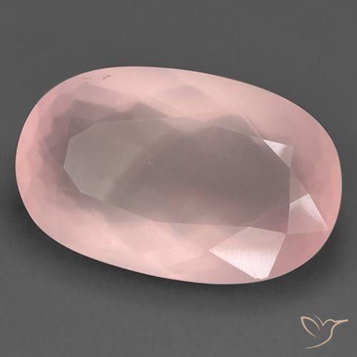 Quartz rose Rose moyen naturelle ovale, 55.44 ct, Transparent
