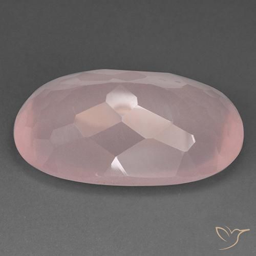 Quartz rose Rose moyen naturelle ovale, 55.44 ct, Transparent