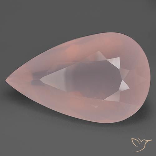 Quartz rose Rose clair naturelle En forme de poire, 85.78 ct, Transparent