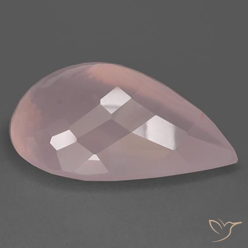Quartz rose Rose clair naturelle En forme de poire, 85.78 ct, Transparent