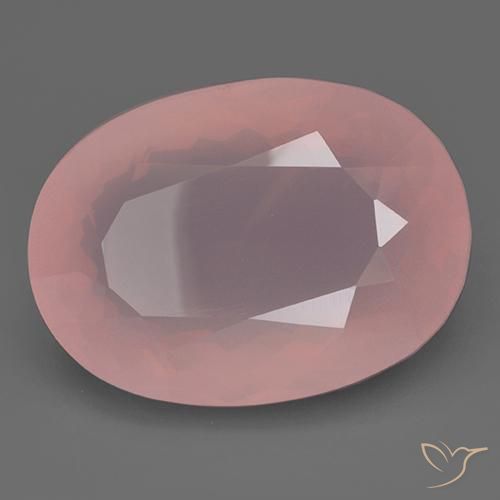 Quartz rose Rose naturelle ovale, 108.80 ct, Transparent
