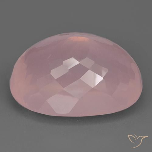 Quartz rose Rose naturelle ovale, 108.80 ct, Transparent