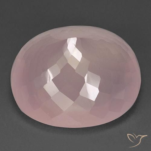Quartz rose Rose clair naturelle ovale, 112.68 ct, Transparent