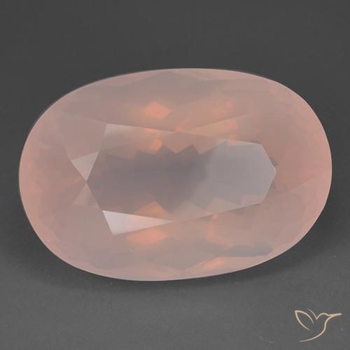 Quartz rose Rose chair naturelle ovale, 95.79 ct, Transparent