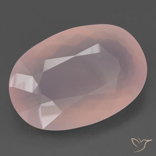 Quartz rose Flamant rose naturelle ovale, 93.65 ct, Transparent