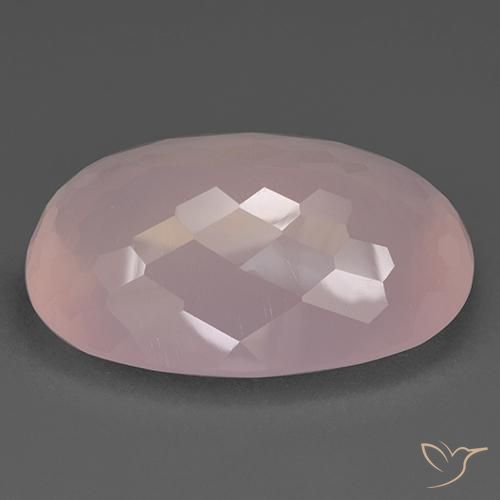 Quartz rose Flamant rose naturelle ovale, 93.65 ct, Transparent